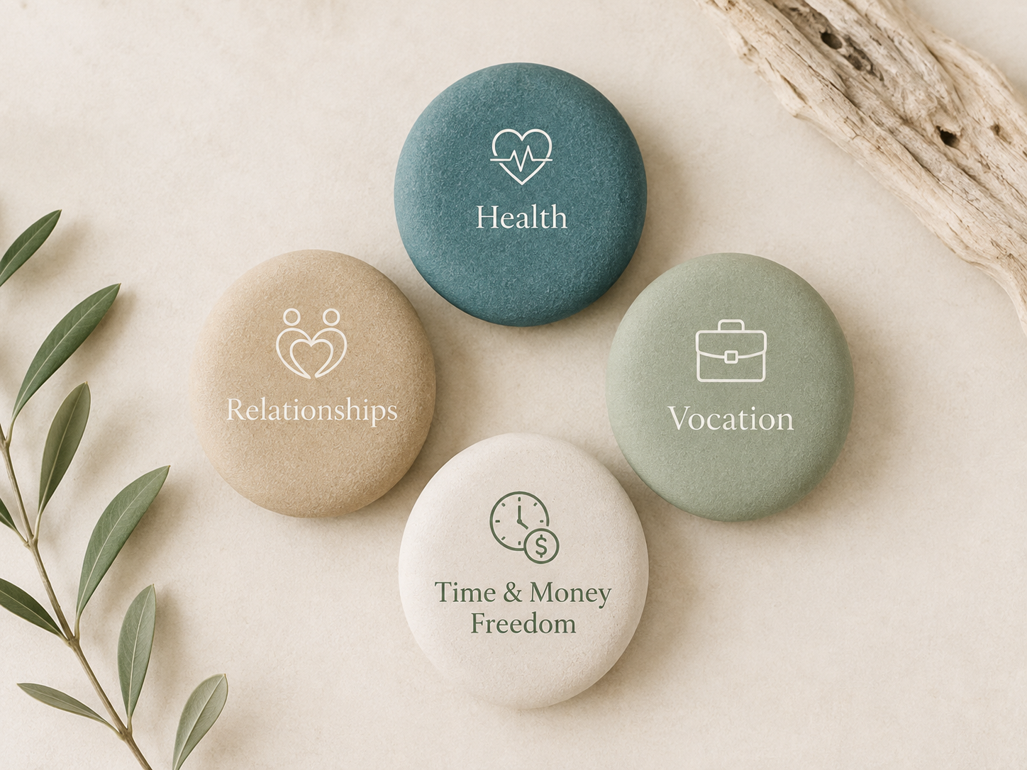 Health Relationships Vocation and Time and Money Freedom